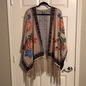 Flying Tomato Boho Hippy Fringe Kimono. Sz M/L